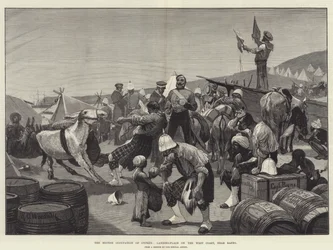 Die britische Besetzung von Zypern, Landeplatz an der Westküste, in der Nähe von Baffo